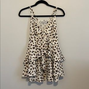Havana Cheetah Print Peplum Tank